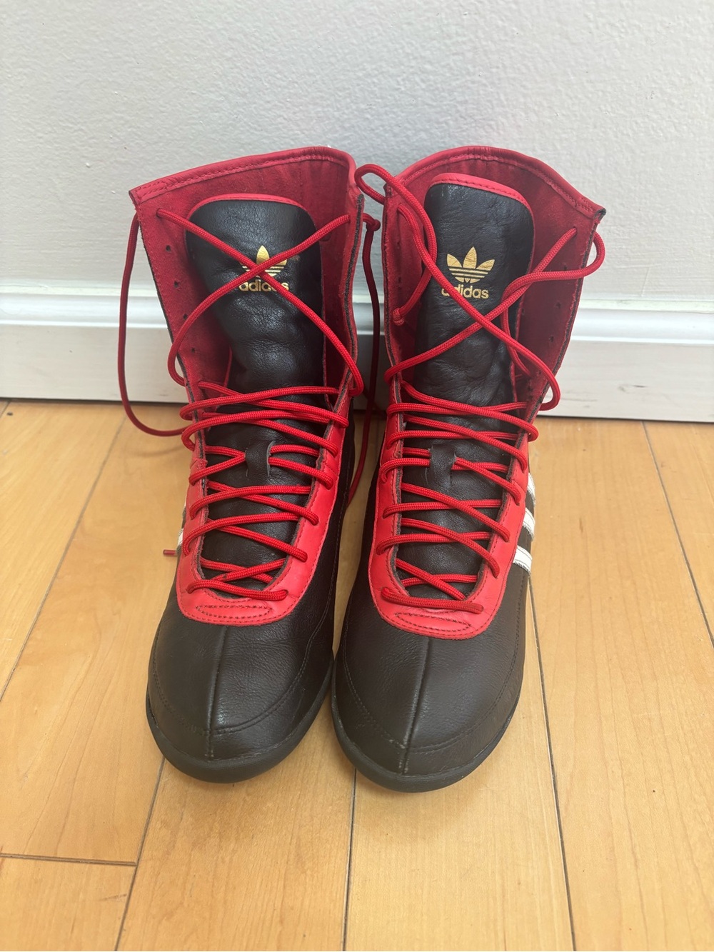 Adidas black boxing wrestling boot sneakers womens 7